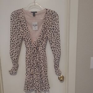 Leopard Print Long Sleeve Dress